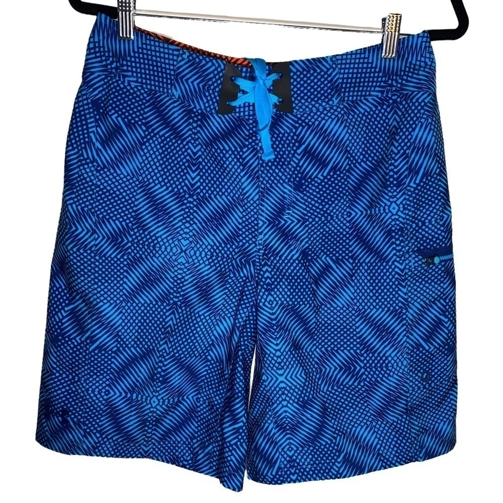 Men's Under Armour Board‎ Shorts Swim Trunks w/ Zip Pocket Loose Fit Blue Sz 30